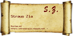 Straus Zia névjegykártya